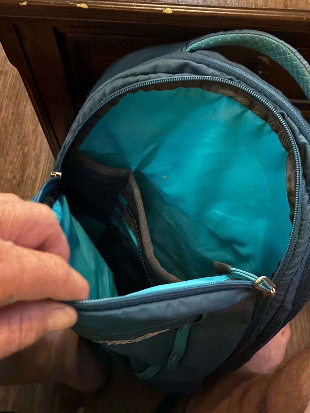 The North Face Microbyte FlexVent Laptop Backpack Teal Blue Padded School Travel